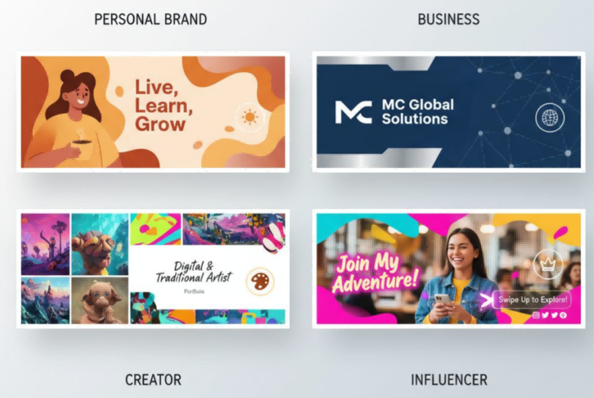 Different Twitter header styles for various account types